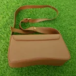 Elegant Brown Flap Shoulder Bag