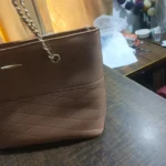 Classic Brown Chain Handle Tote Bag - Image 2