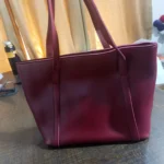 Burgundy Tassel Front Shoulder Tote Bag - Image 2