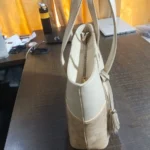White & Beige Tassel Panel Tote Bag - Image 4