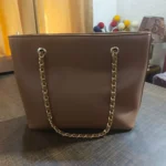 Classic Brown Chain Handle Tote Bag